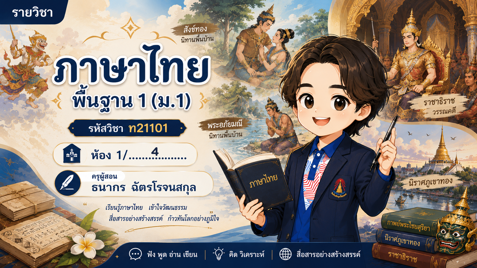 ภาษาไทยพื้นฐาน 1 ม.1/4 (ภาคเรียนที่ 1/69)
