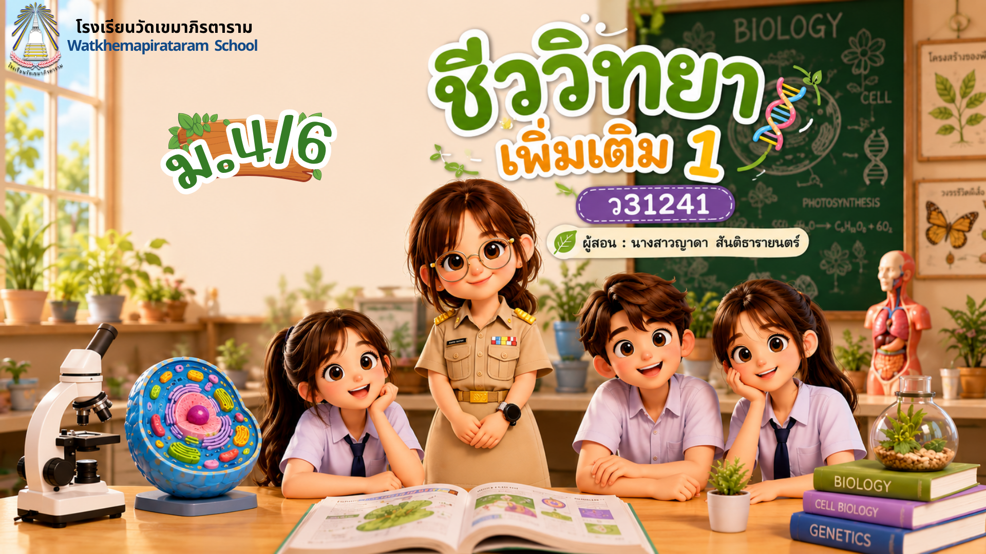 ชีววิทยาเพิ่มเติม 1 ม.4/6 (ภาคเรียนที่ 1/69)