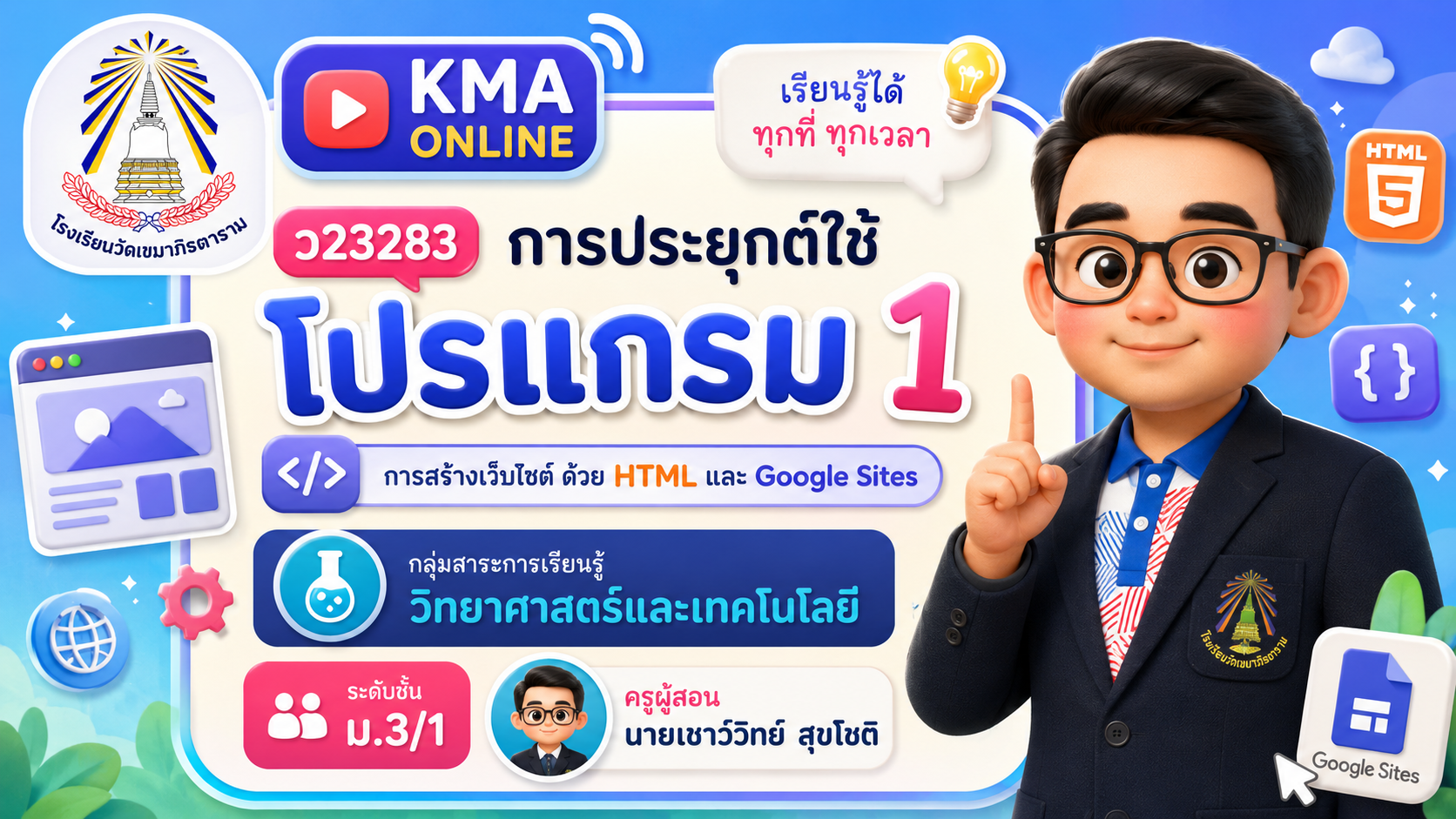 ม.3/1 การประยุกต์ใช้โปรแกรม 1
