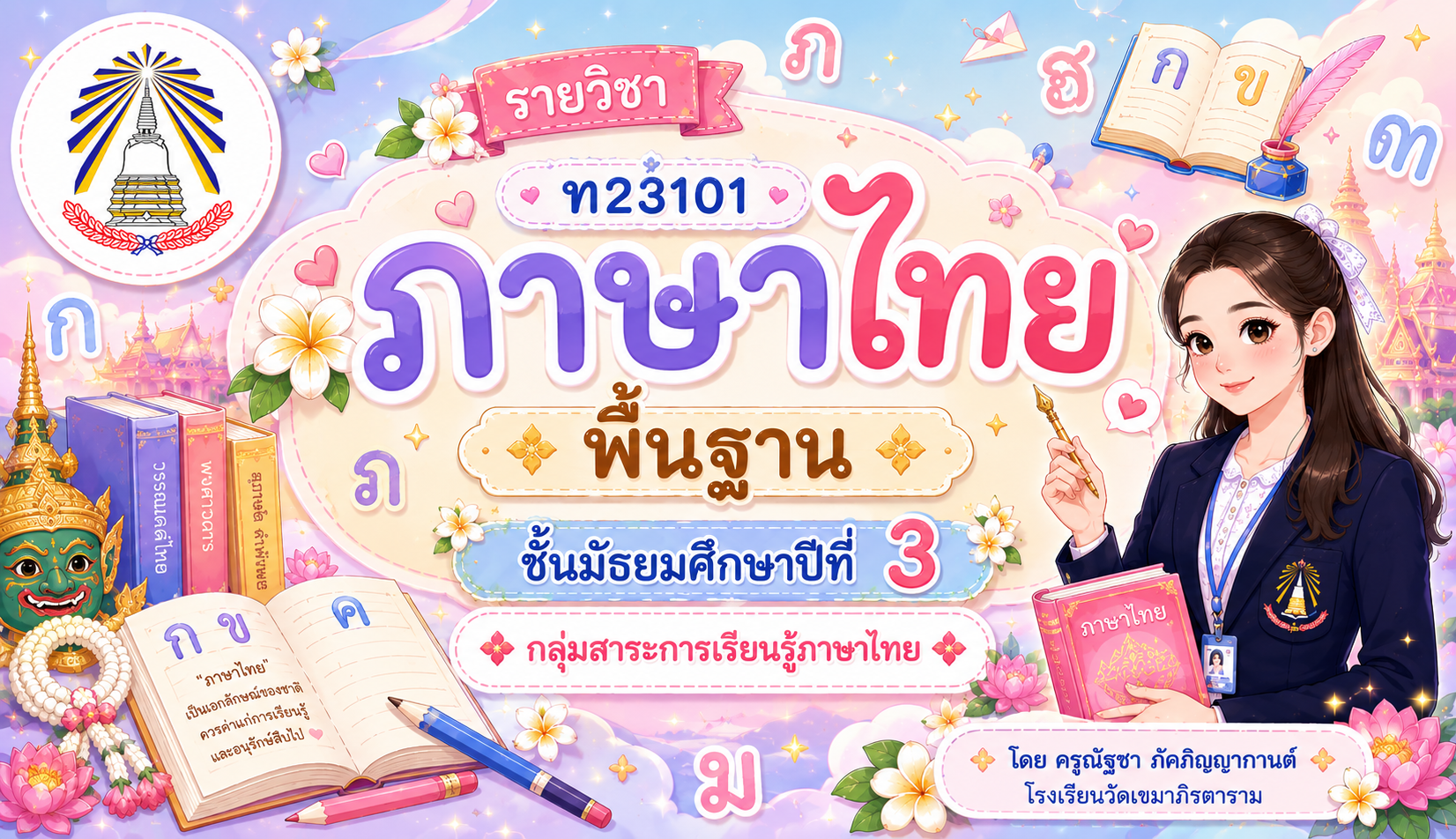 ภาษาไทยพื้นฐาน ชั้นมัธยมศึกษาปีที่ 3/7 (ท23101)